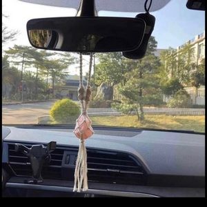 Boho salt rock rearview mirror charm